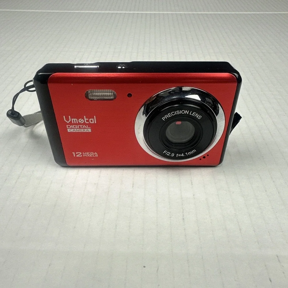 VMotal 12.0MP Compact Digital Camera Red For Parts Only Untested No Charger
